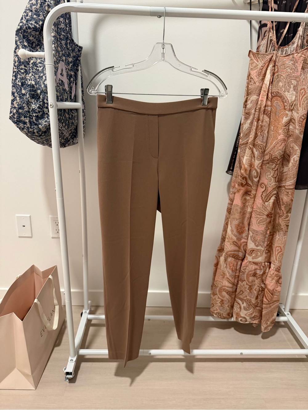 Theory Brown Slim Straight Ponte Trousers
